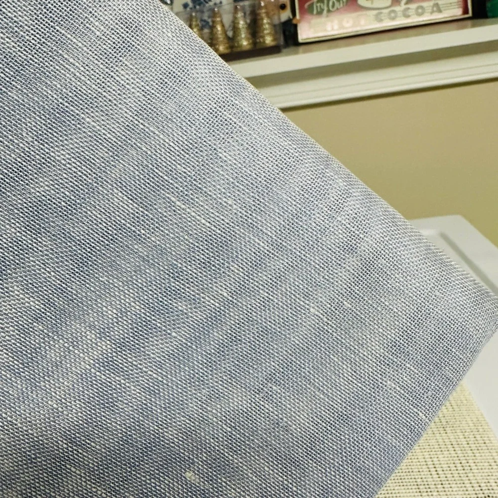Restoration Hardware Belgian Linen Drapery 2 Pc Grayish Blue 50 x 108 inch NEW